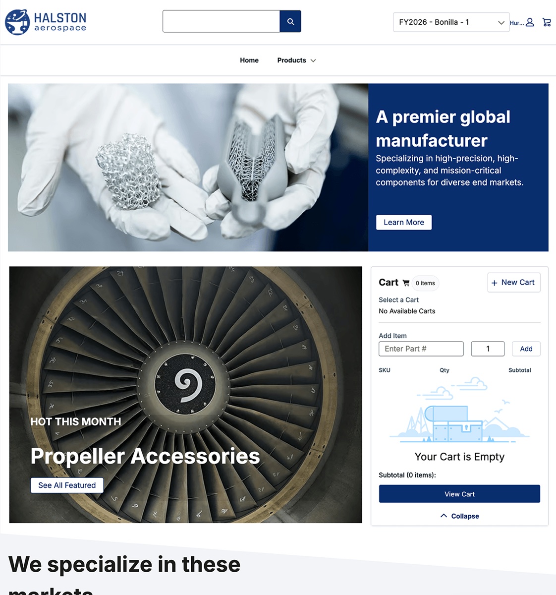 Halston Aerospace demo site